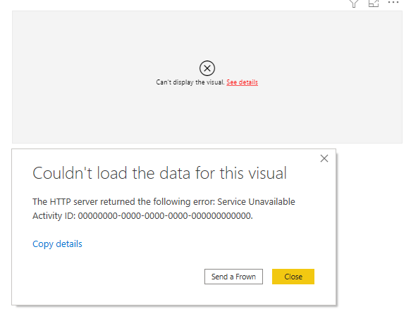 Could not load the data for this visual : Service ... - Microsoft ...