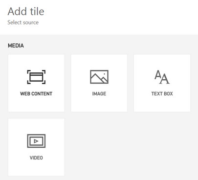 Add a tile: Web Content