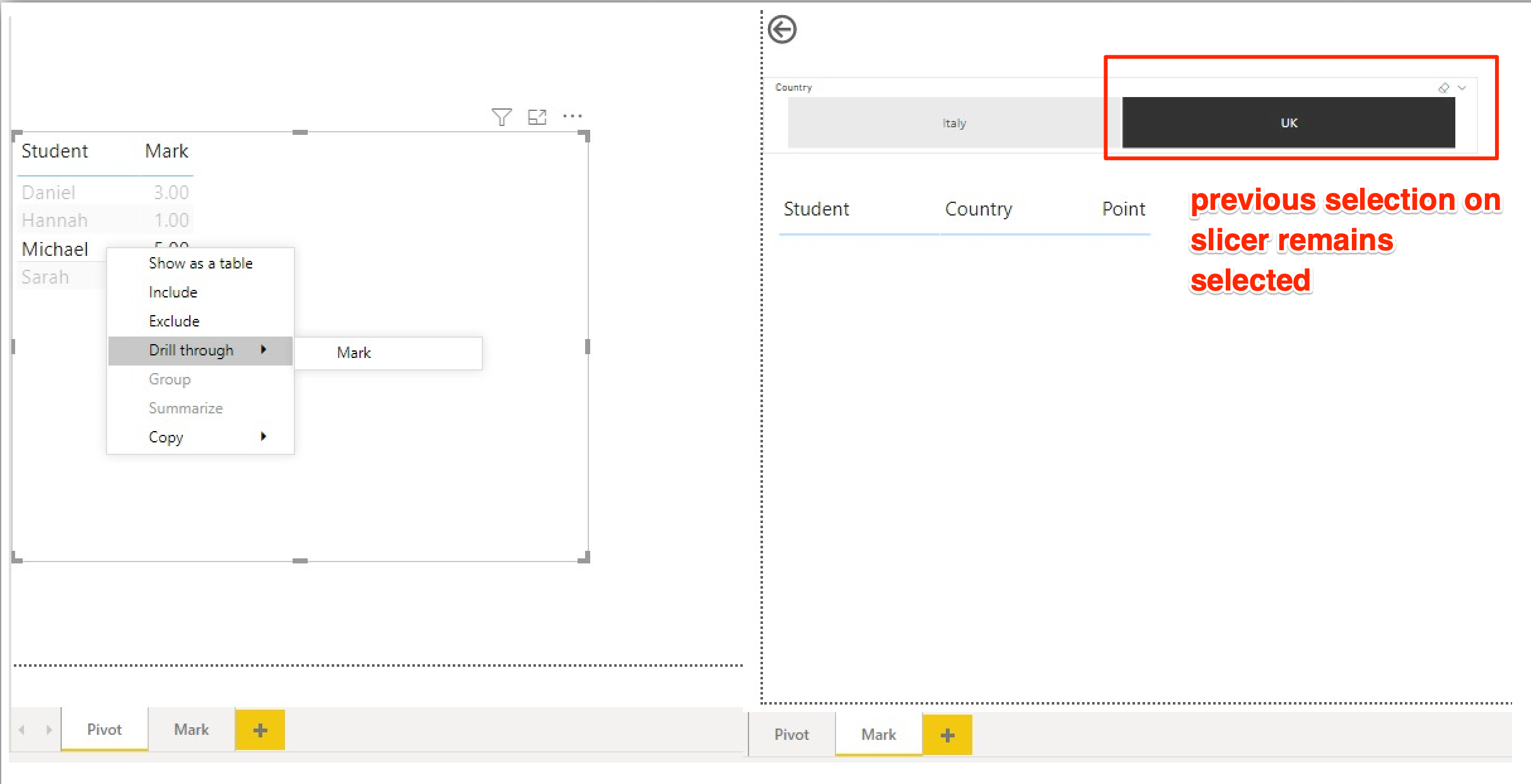 Reset slicer when drilling through a data - Microsoft Fabric Community