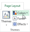 Select the color palette in the Page Layout tab