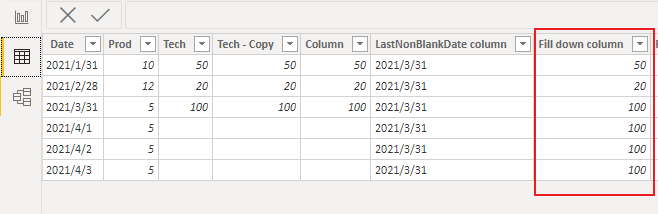 Solved: Fill down colum based on latest value - Microsoft Fabric Community