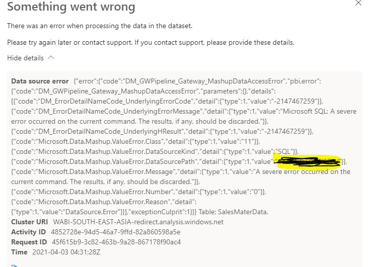 Solved: Error at scheduled refresh - Microsoft Fabric Community