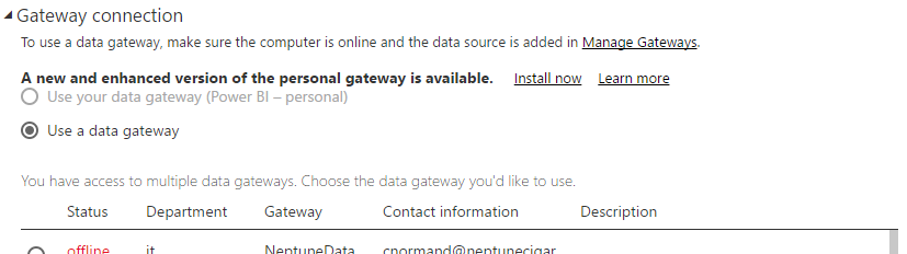 SQL Server Data Gateway Offline - Microsoft Fabric Community
