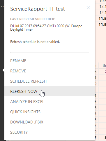 after published my dataset to service i try to refresh. all of a sudden my meaures are blank due to the table = blank