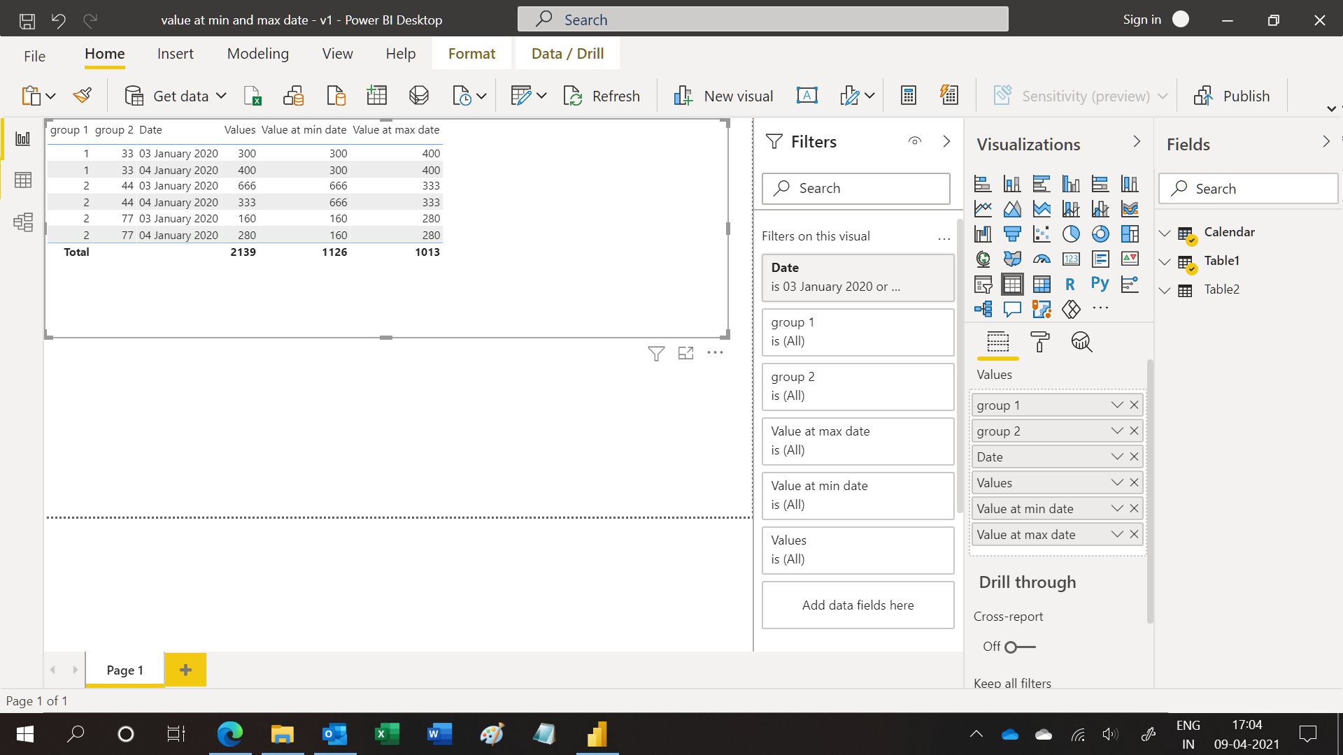 Solved: find values at max and min date in matrix - Microsoft Fabric ...