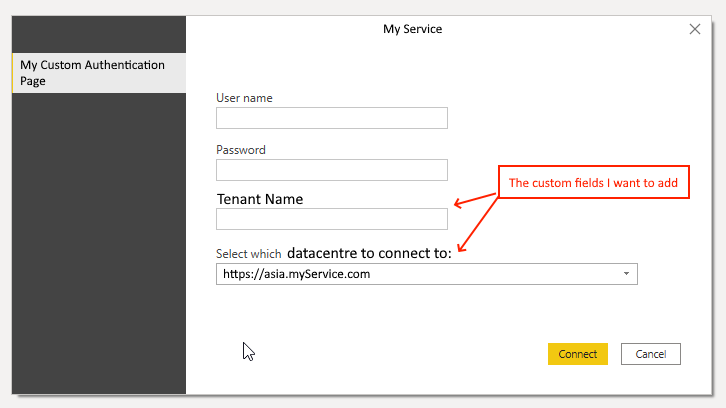 Custom Authentication Field for connector - Microsoft Fabric Community
