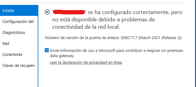 Error On-Premise data gateway conectividad de la r... - Microsoft ...