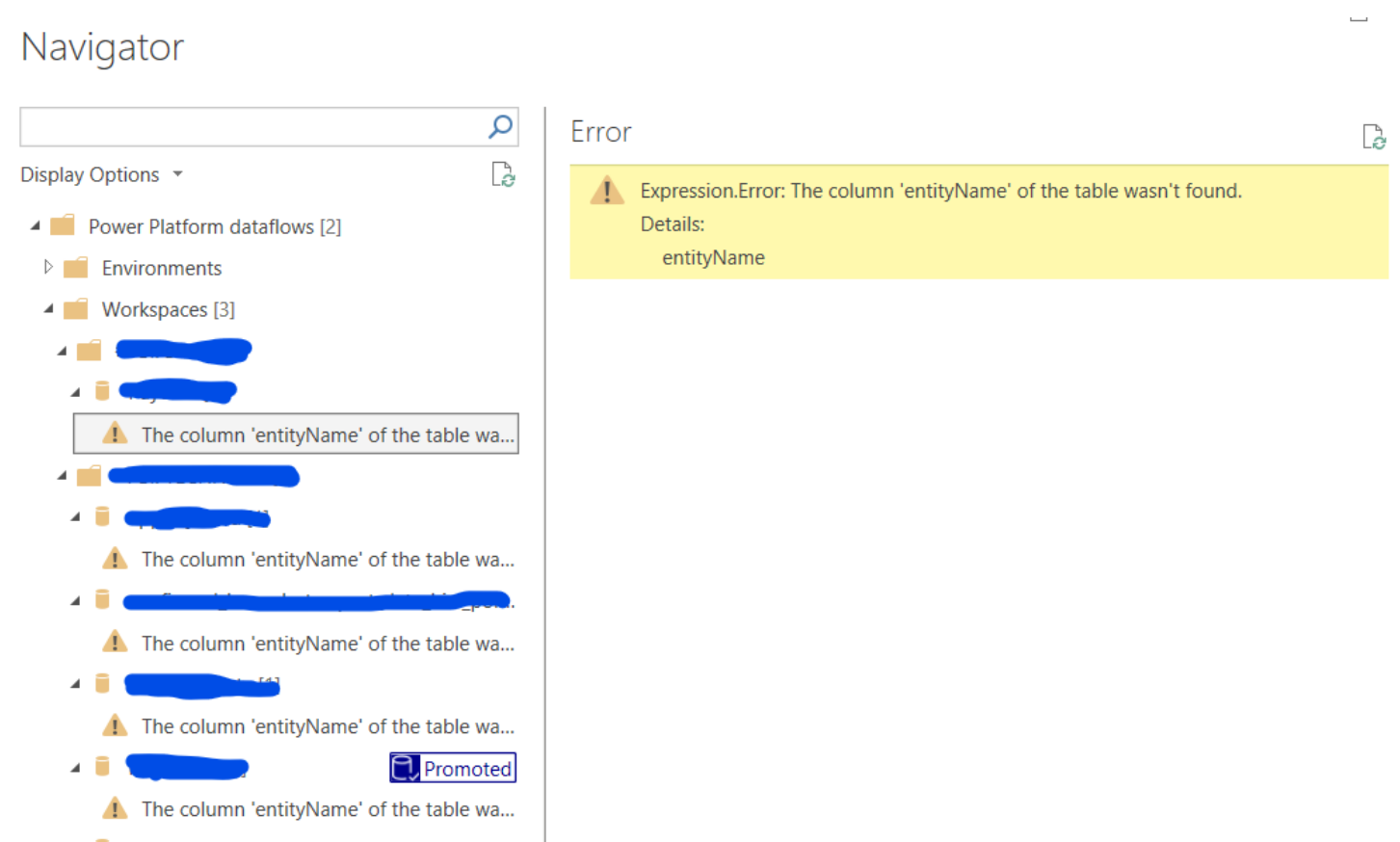 Solved: Get Expression.Error: The column 'entityName' of t ...