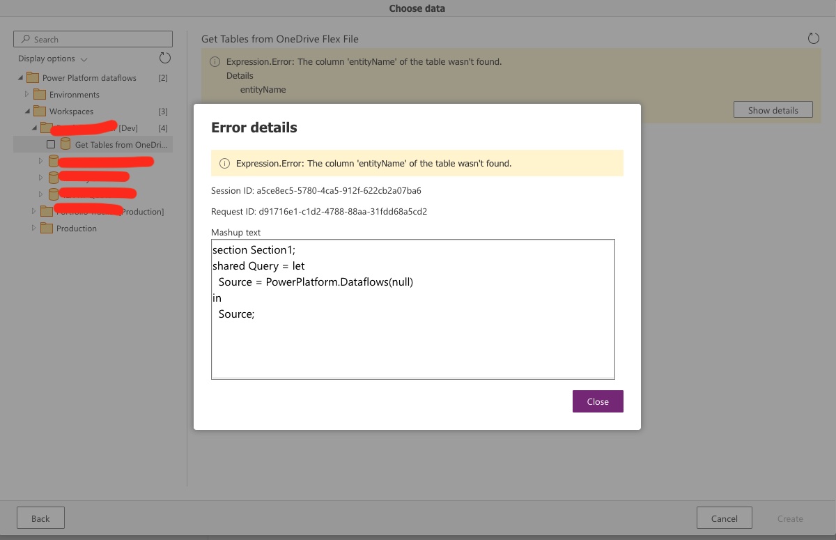 All data from power platform dataflows in my works... - Microsoft ...