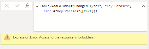 Error Issue: Expression.Error: Access to the resou... - Microsoft ...