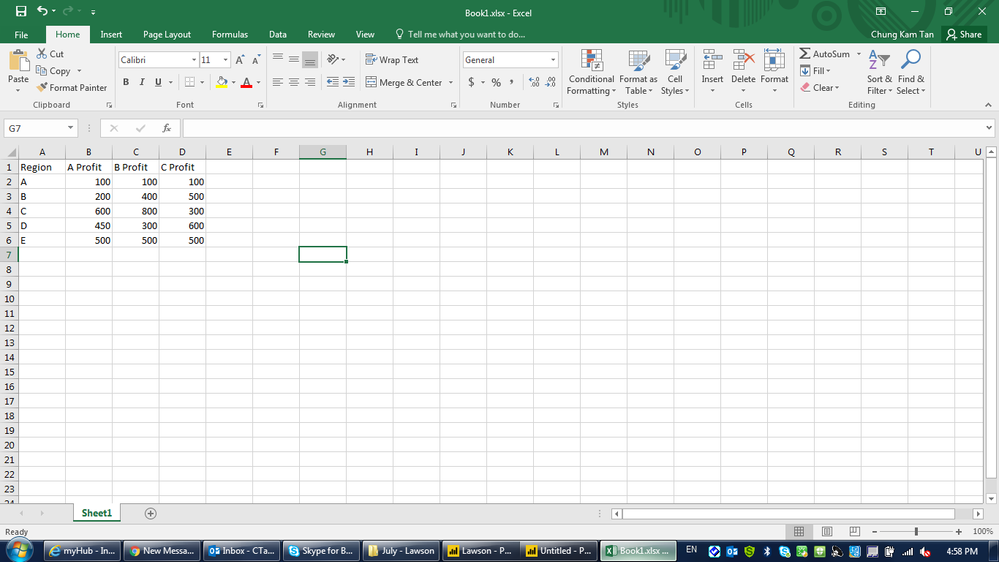 excel data