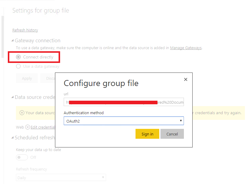 Solved: Trying to Add Data Source to Gateway for Excel "In ...