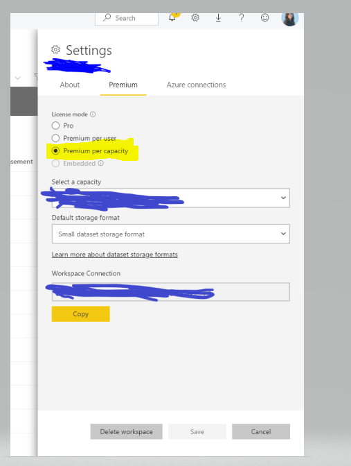 Cannot assign my premium capacity workspace to my ... - Microsoft ...