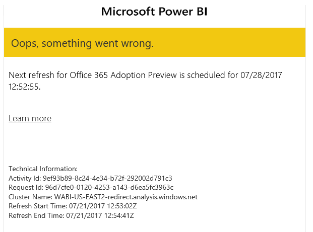 PowerBi refresh issue.PNG