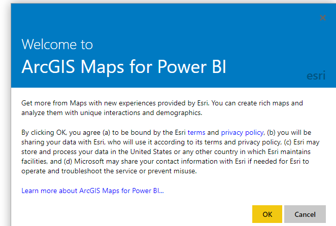 ArcGIS Visual - Terms of Use - Microsoft Fabric Community