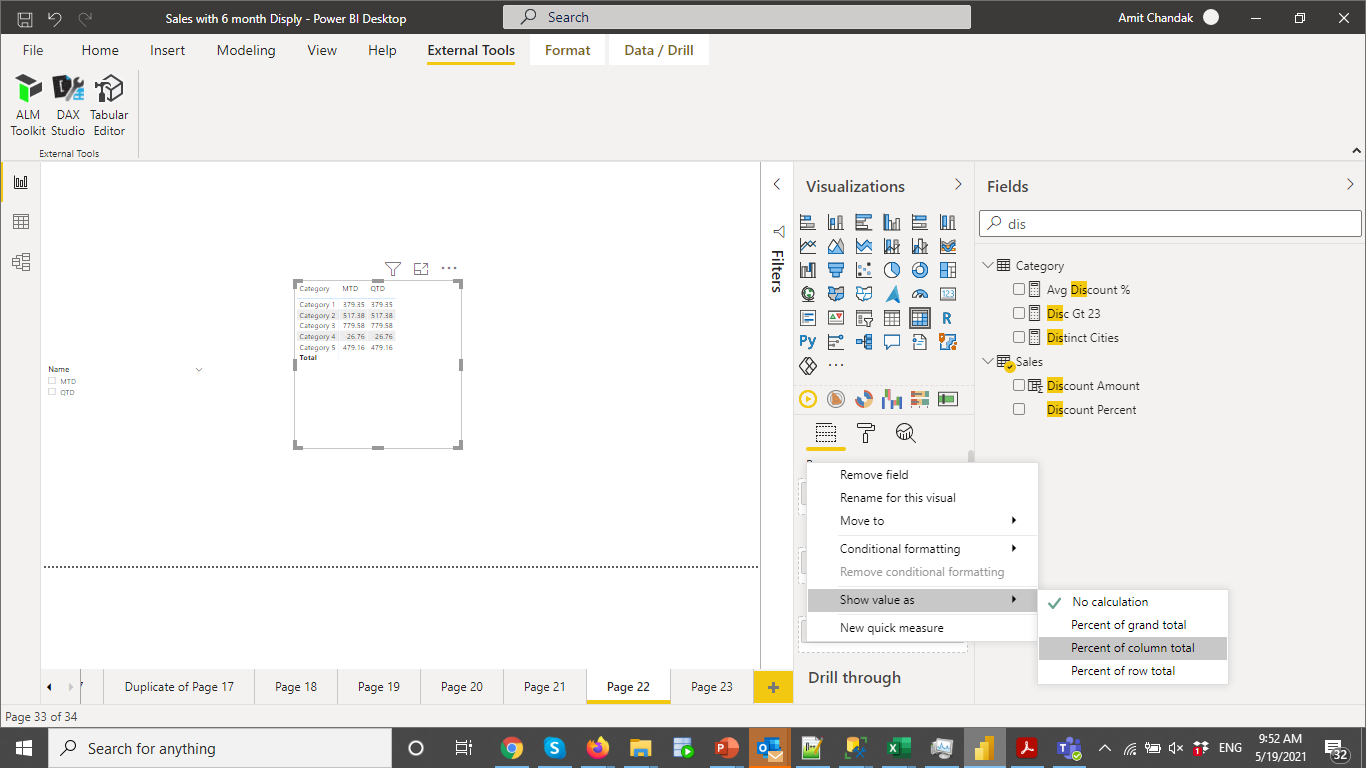 Solved: Percentage of Total in Matrix - Microsoft Fabric Community