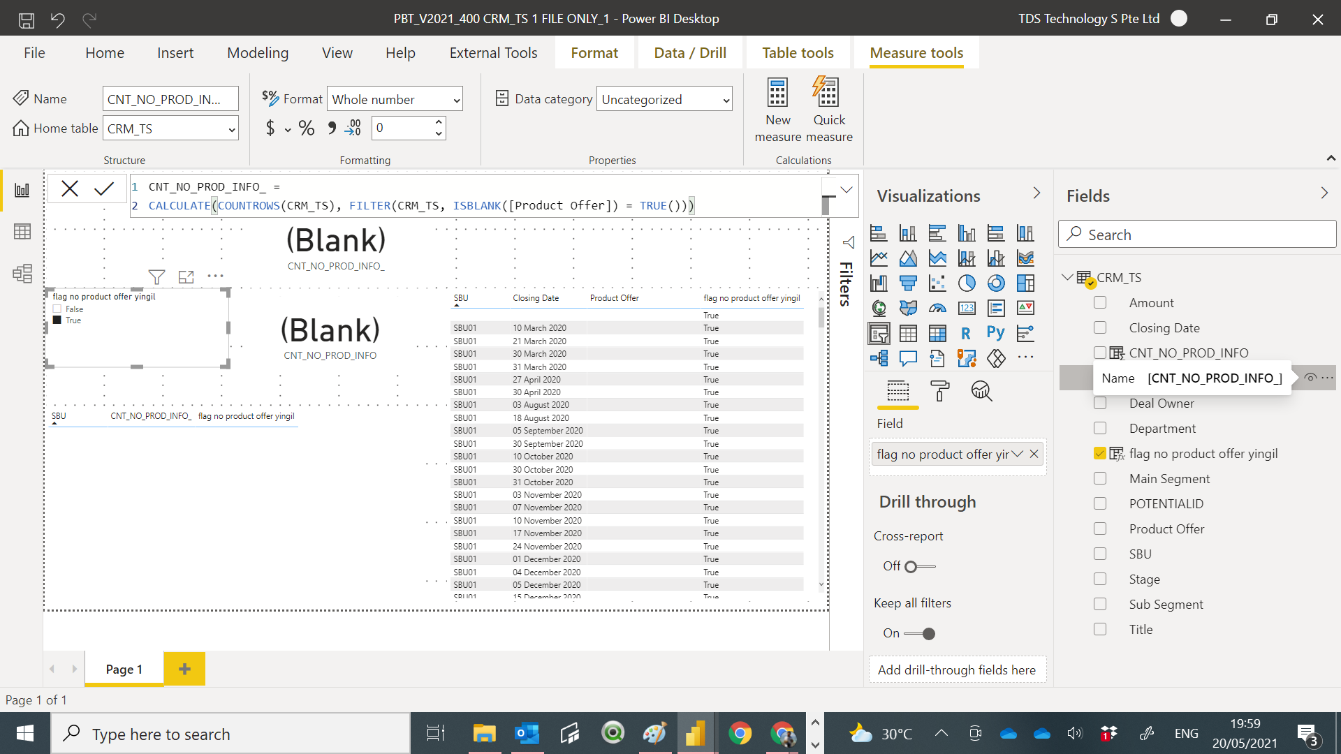 Solved: How to count number of row with no product info ? - Microsoft ...