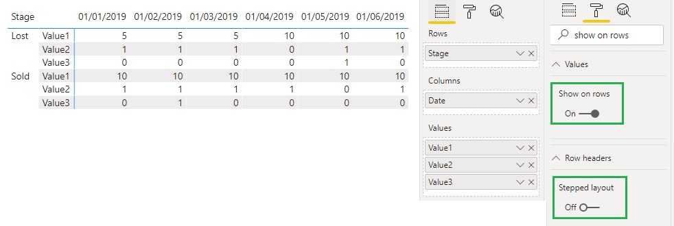 Solved: Matrix I want a column as a row with value - Microsoft Fabric ...