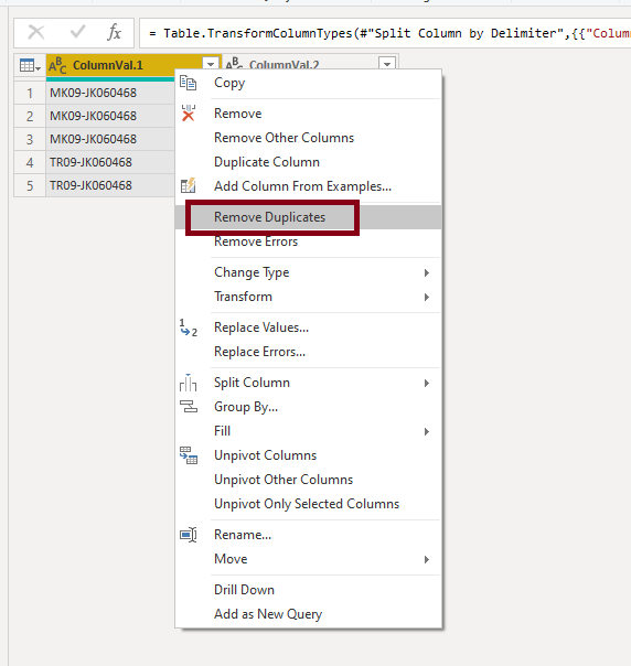 Solved: Query Editor- Remove Duplicate - Microsoft Fabric Community
