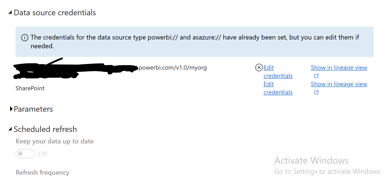 Unable to Schedule Refresh for Chained Dataset - Microsoft Fabric Community