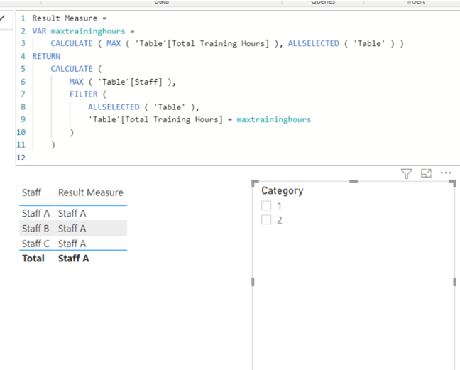 Solved: Getting value in a different column by filtering a ...