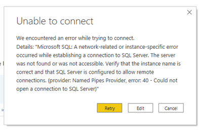 Solved: Cannot connect to SQL Server database - Microsoft Fabric Community