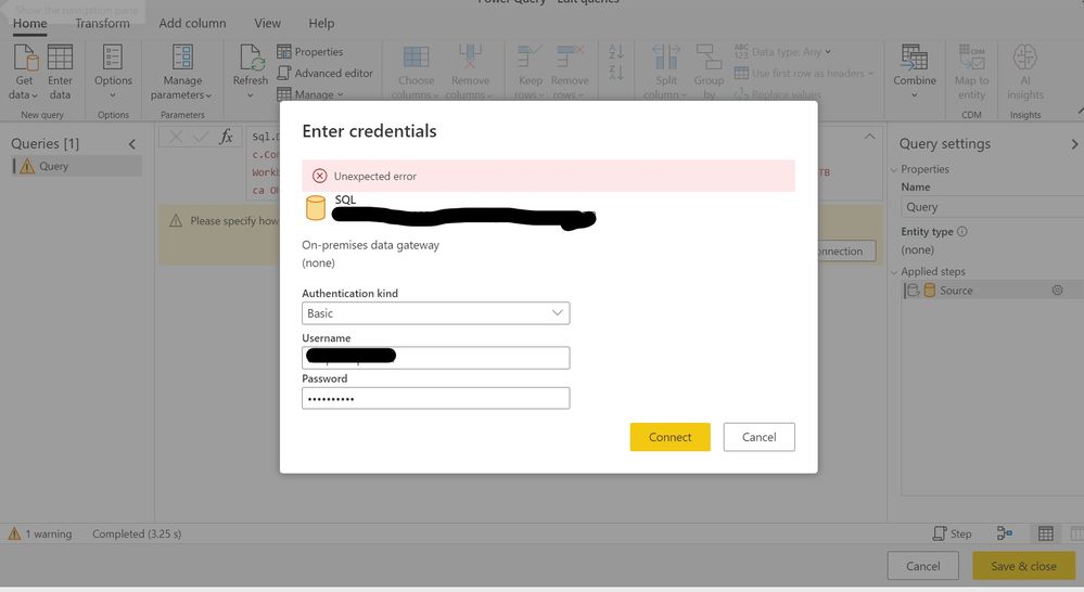 PowerBI Dataflow error for SQL Database credentials.jpg