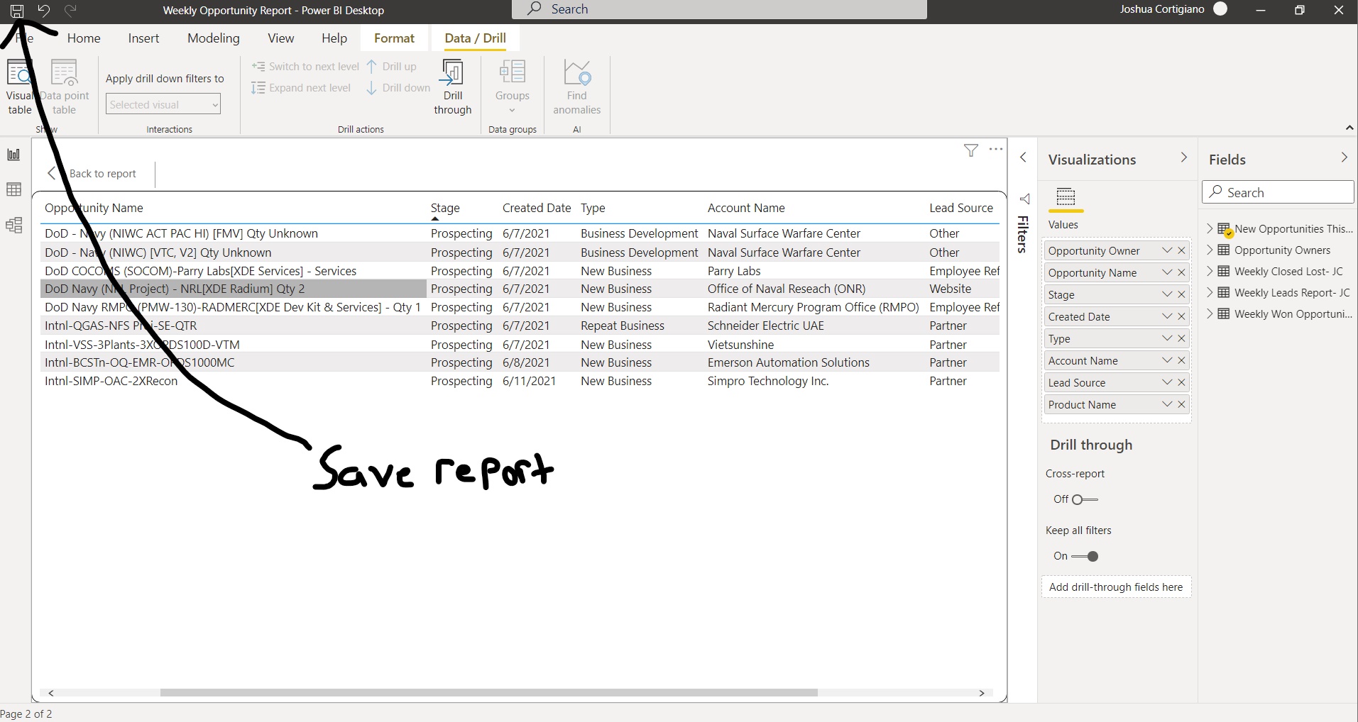 Changing and Saving Fields in a Data Point Table - Microsoft Fabric ...