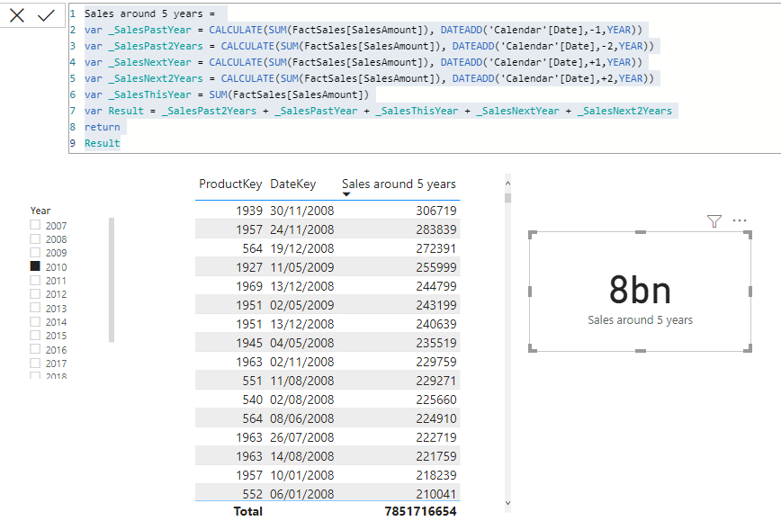 Solved: Showing data of last 2 years & next 2 years of the ...