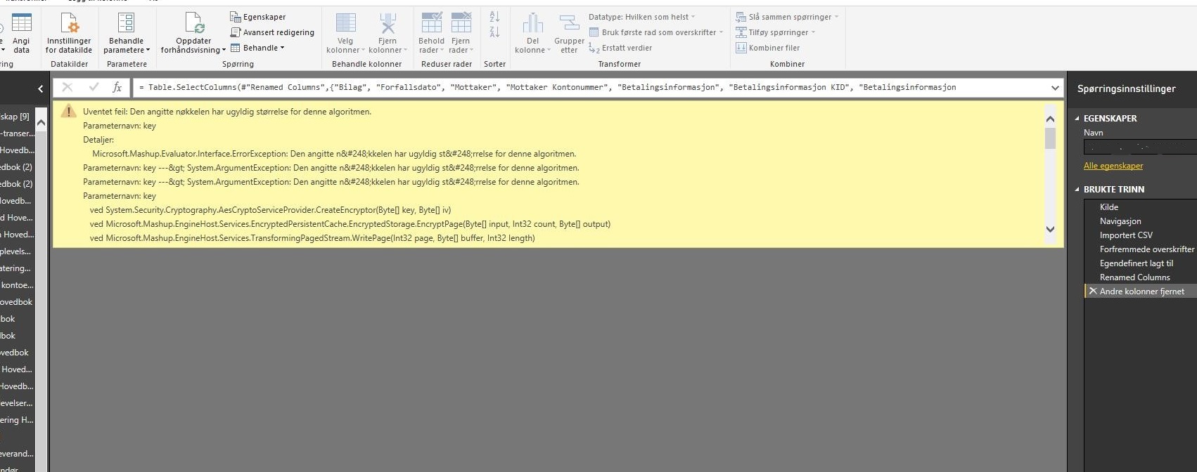 Solved: Error Specified key is not a valid size for this a ...
