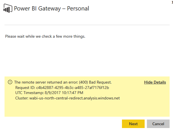 Solved: Error Code 400 - URGENT!! - Microsoft Fabric Community