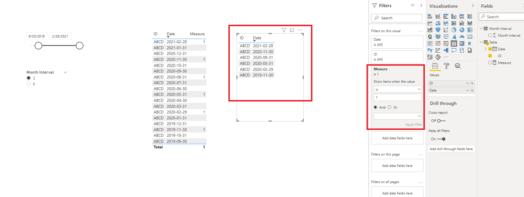 Solved: Filter a table (visual) with three or six months ...