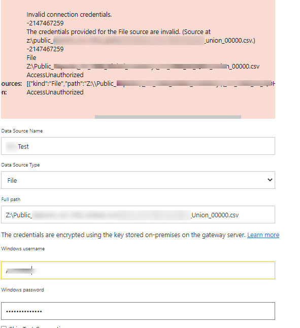 Solved: On Permises Gateway credentials issue - Microsoft Fabric Community