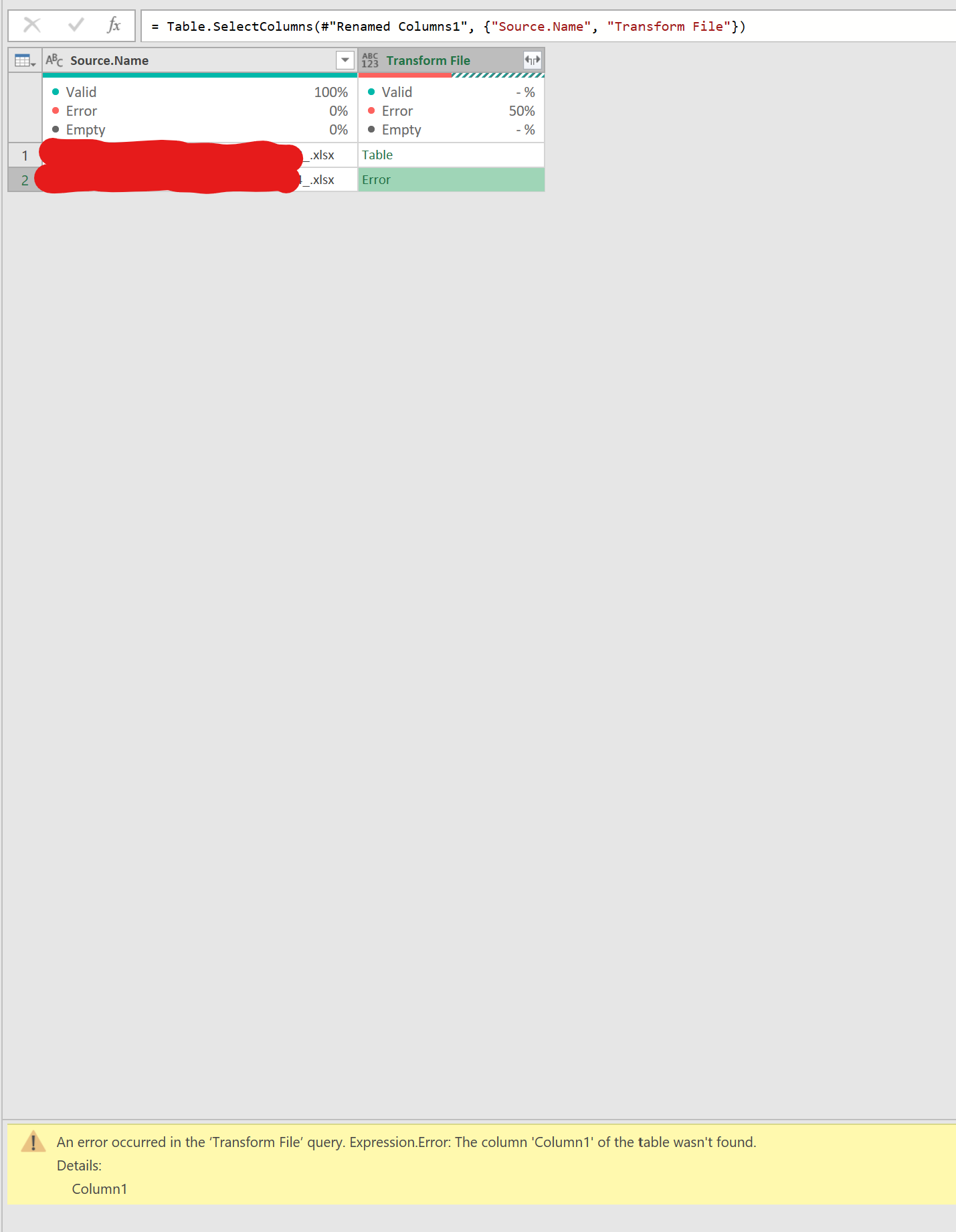 Power Query removes first blank column of the tabl... - Microsoft ...