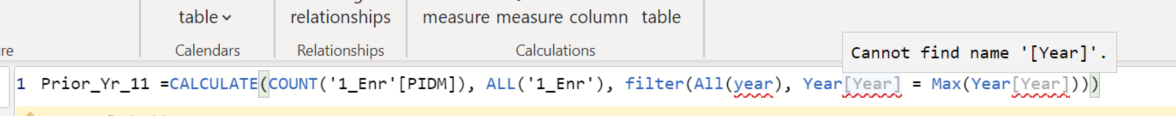 Creating a calculated column for Prior Year - not ... - Microsoft ...