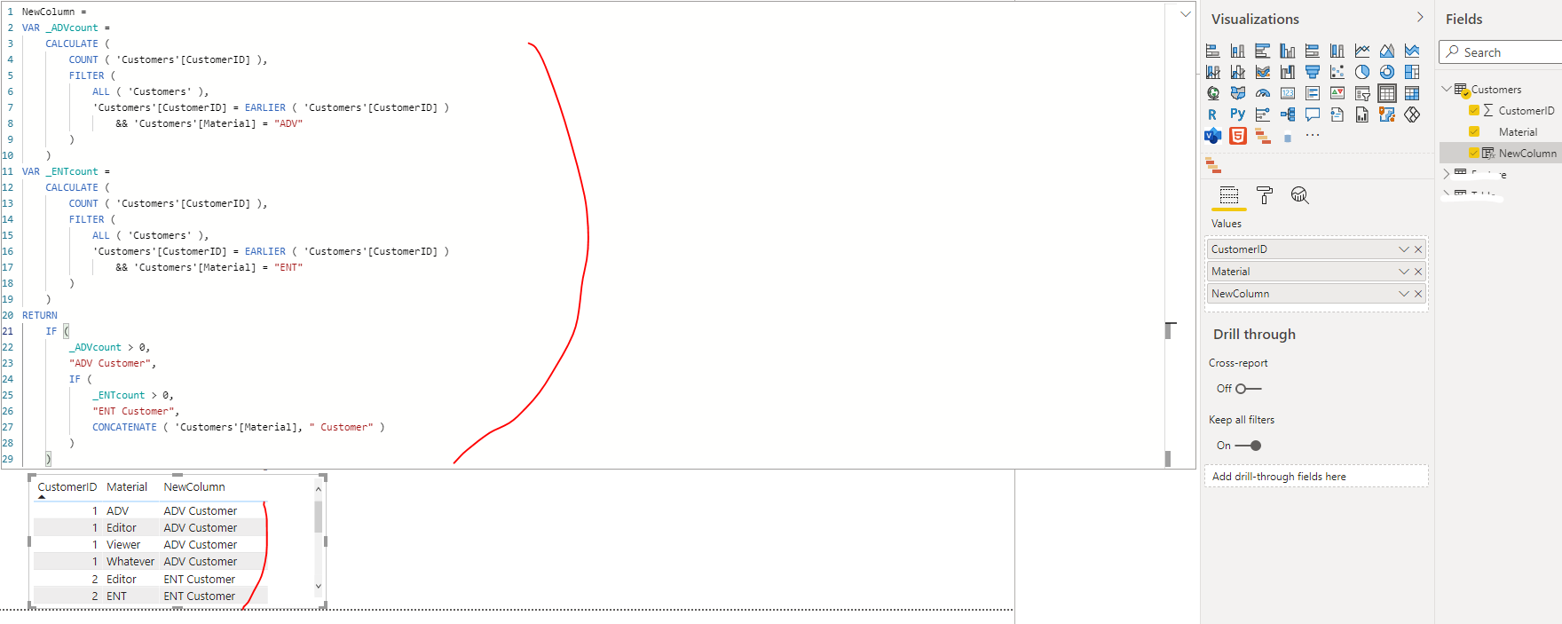 Solved: Customized column based on a certain row value - Microsoft ...