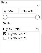 Solved: date slicer is not updating using week slicer - Microsoft ...