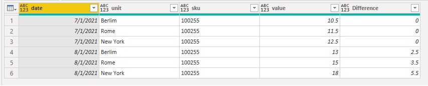 Solved: difference between two rows in the power query (m ...