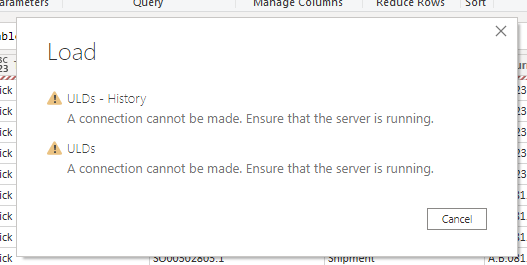 Solved: Error message while load- A connection cannot be m ...