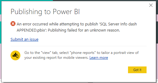 Power BI publish error.PNG