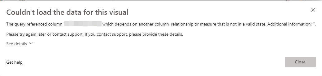 Can't display the visual Error when using Clusters - Microsoft Fabric ...