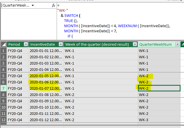 Solved: How to create Week of quarter calculated column ? - Microsoft ...