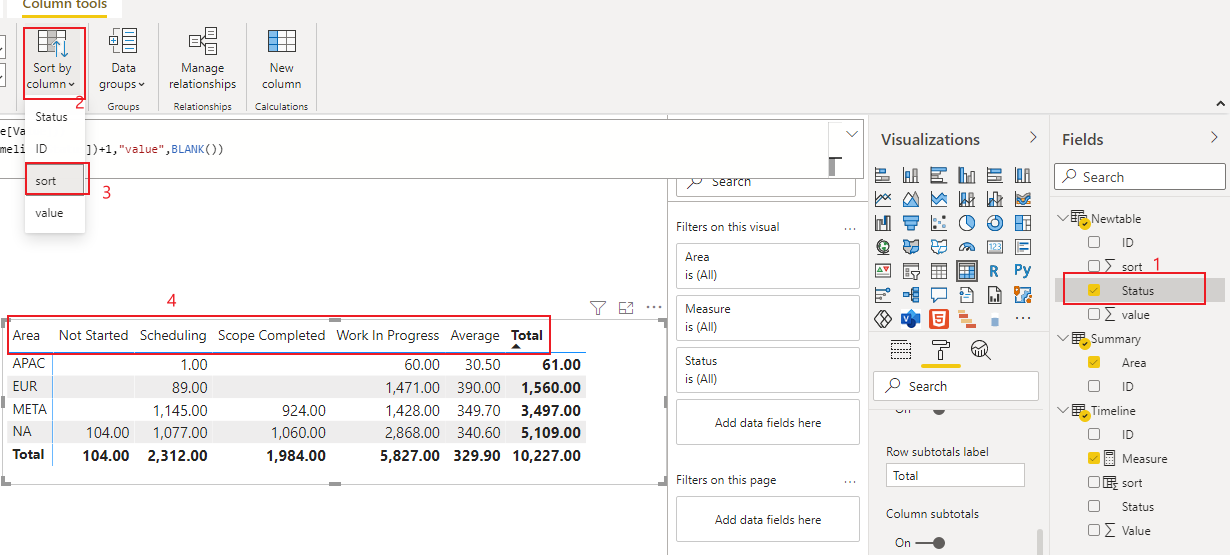 Solved: How to get the total value at the end in matrix ta ...