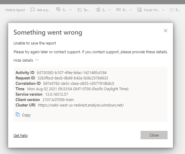 Can't save report - Microsoft Fabric Community