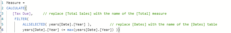 Cumulative sum by year not working for measure - Microsoft Fabric Community