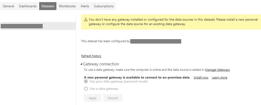 Solved: Unable to set enterprise gateway for data source a ...