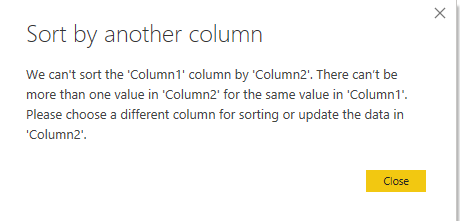 Workaround for error: cannot sort col1 by col2? - Microsoft Fabric ...