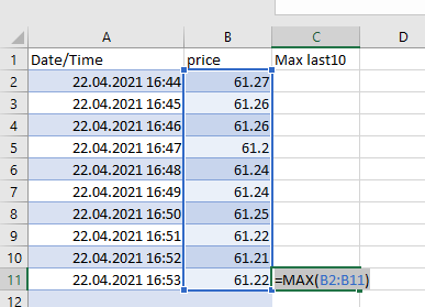Solved: Max values for last rows - Microsoft Fabric Community