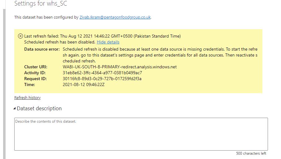 Data source credential are invalid - Microsoft Fabric Community