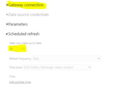 scheduled update disabled - Microsoft Fabric Community